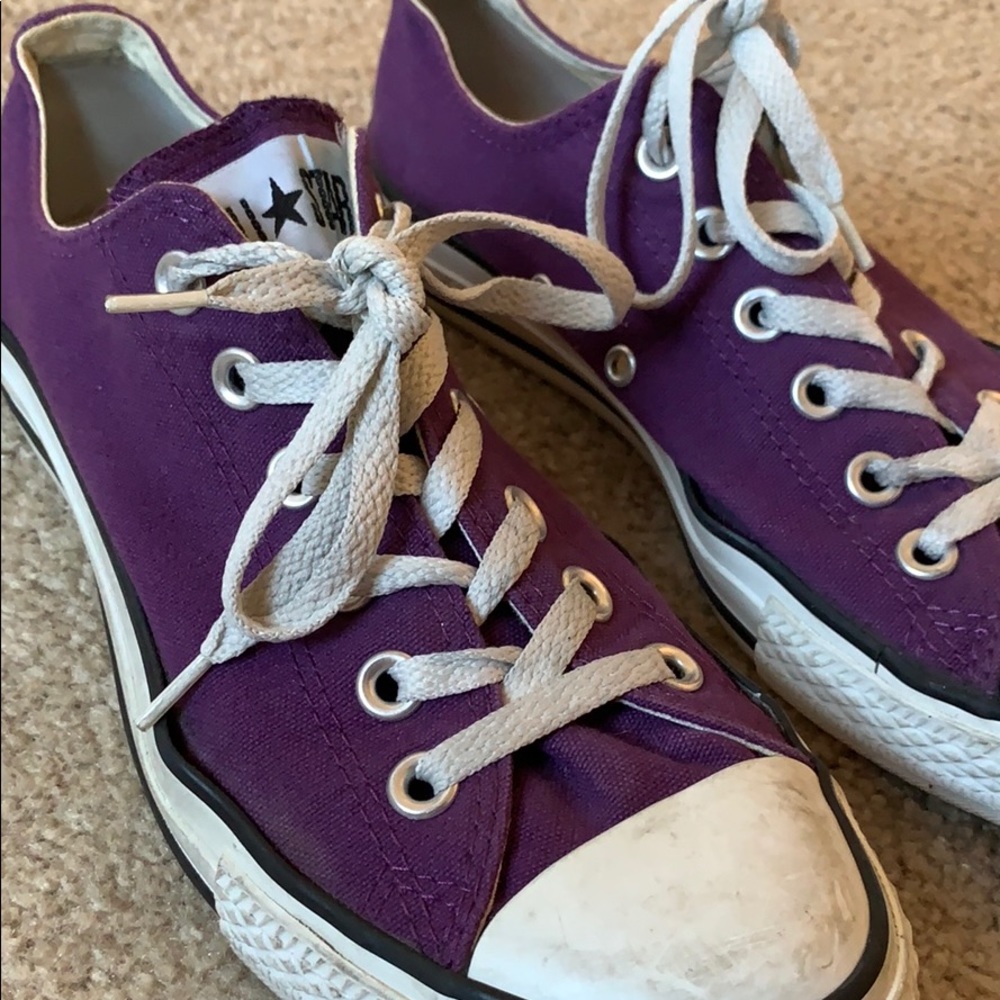 Purple Converse All Star sneakers